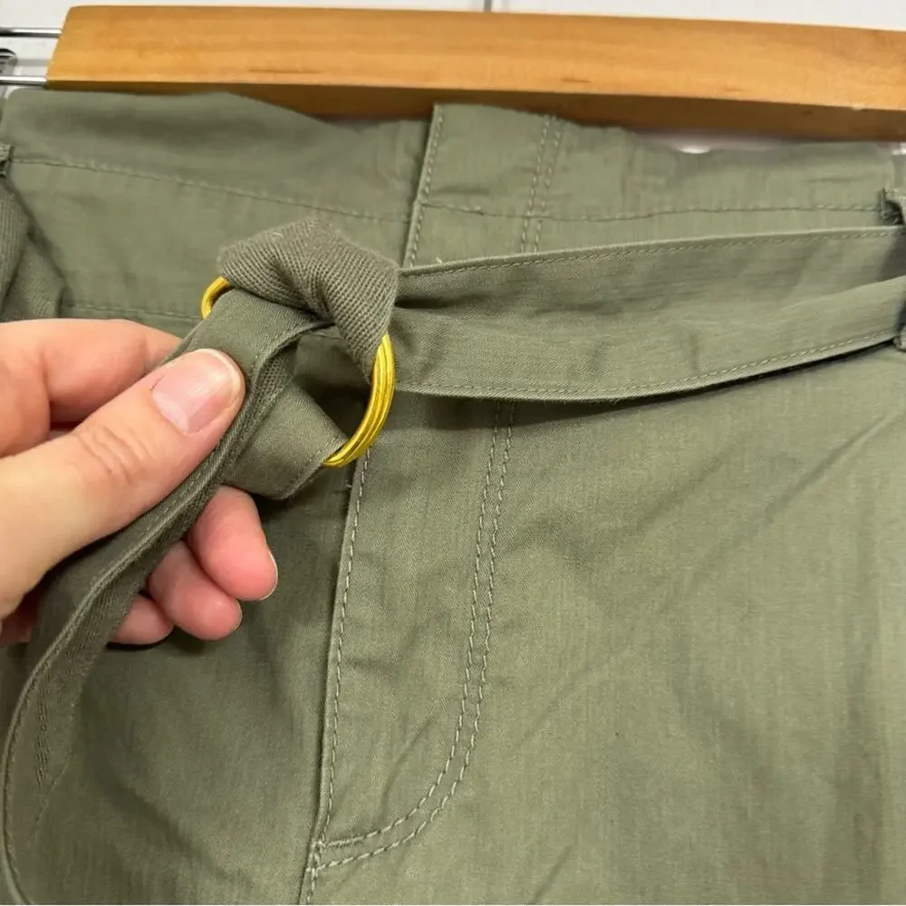 Loft Green Belted Casual Chino Shorts Womens 6 Gorpcore Hiking Outdoors Classic